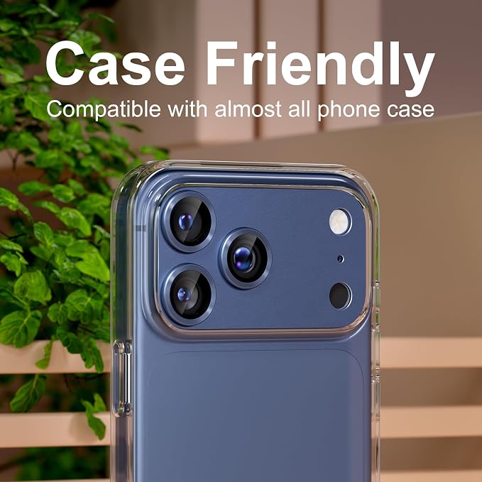 for iPhone 17 Pro Max Camera Lens Protector, Deep Blue | [Military Grade Shatterproof] [Strong Adsorption] [Case Friendly] Matte Metal Tempered Glass Camera Screen Cover Accessories - Image 6