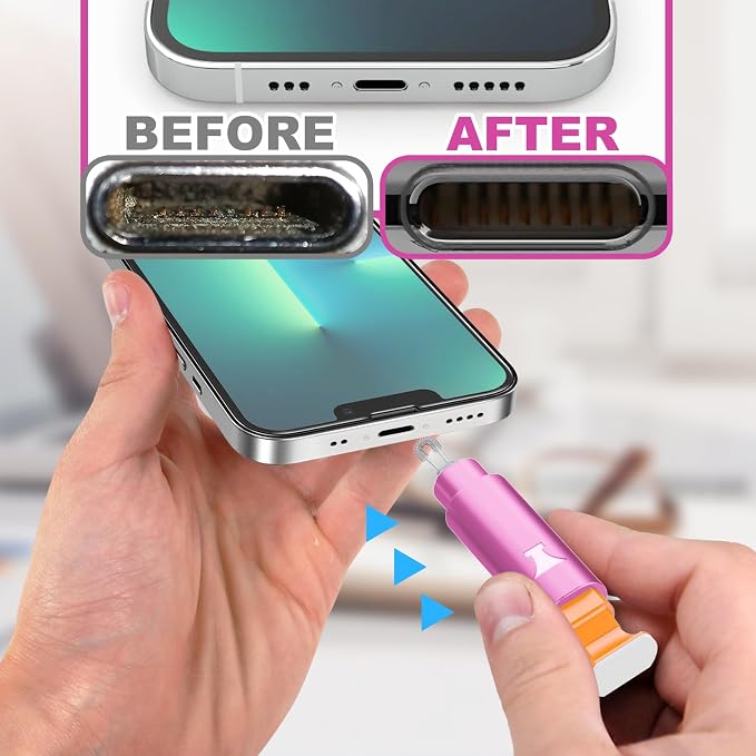 iPhone Cleaning Kit for Charging Port, Cleaner Kit for AirPod Phone, Pink | Multi-Tool, iPhone Cleaner, Repair Lightning Cable USB C Speaker Charger iPad Connector, Compact Portable, with Storage Case - Image 4