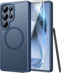 FNTCASE for Samsung Galaxy S24 Ultra Case, Compatible with Magsafe Blue | Screen Protector, Full Camera Protection, Translucent Matte, 14FT Military Grade Drop Proof, Protective Phone Cover by FNTCASE