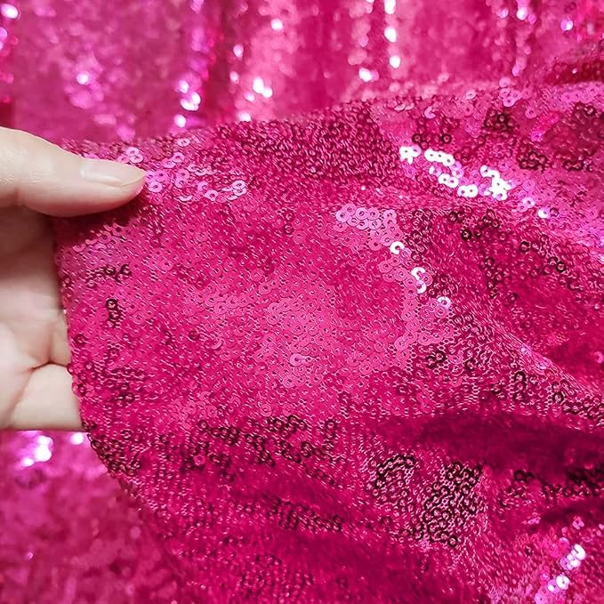 Poise3EHome 8FT x 10FT Sequin Photography Backdrop Curtain for Party Decoration, Hot Pink - Image 3