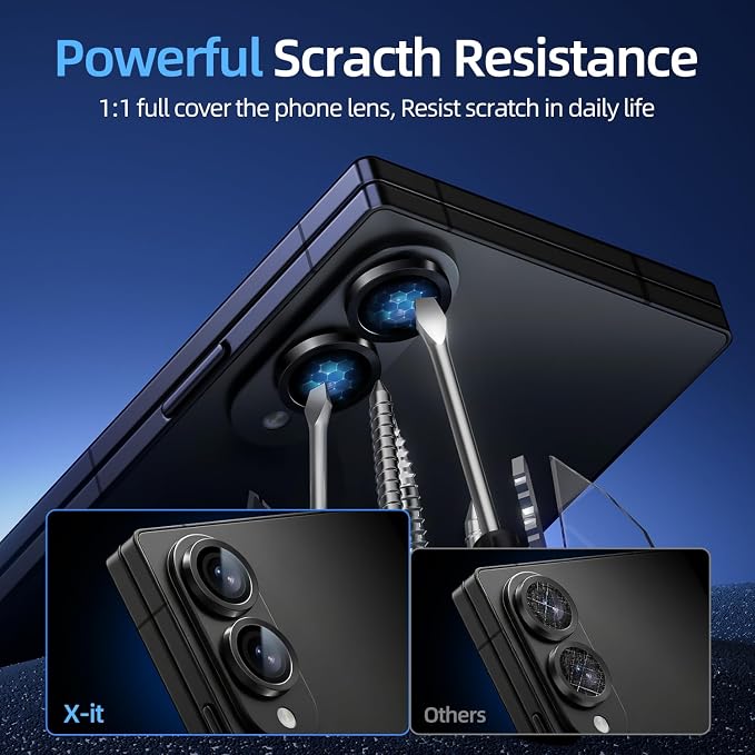 X-it for Z Fold 8 Camera Lens Protector, Military-Grade 9H+ Tempered Glass | 9H+ Military-grade glass, AR optical anti-glare, anti-scratch. Strong adhesion, easy bubble-free install. - Image 3