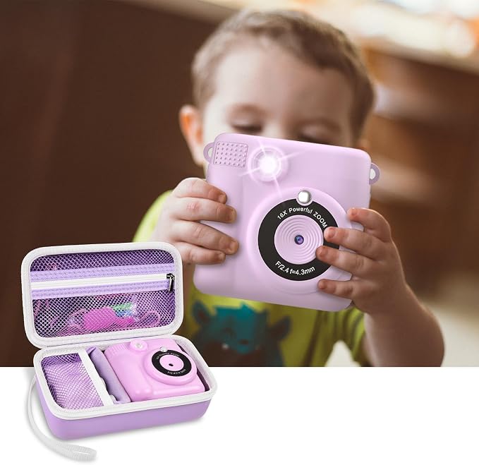 Case Compatible with ESOXOFFORE for Dylanto for Anchioo for WEEFUN for GKTZ for Amzelas for Mafiti Instant Print Camera for Kids, Film Camera Storage Holder Organizer Bag (Box Only)- Purple | For ESOXOFFORE/ for Dylanto/ for WEEFUN/ for Anchioo/ for GK... - Image 7