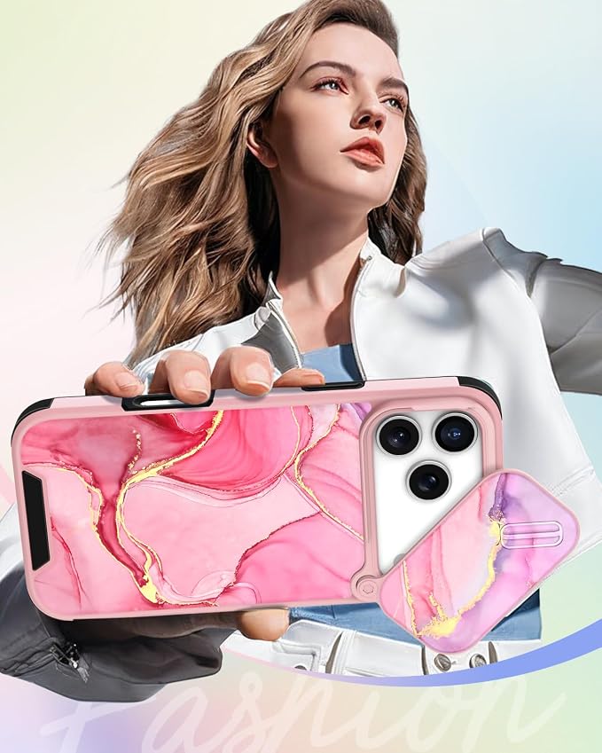 Buleens for iPhone 17 Pro Case 6.3 Inch - with Ring Stand & Camera Cover Aesthetic Cute Designed for Women Girls Pretty Girly Fashion Teens Phone Case for iPhone 17 Pro Compatible with Magsafe - Image 6