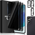 3+3 for Samsung Galaxy S21 FE 5G Privacy Screen Protector Camera Protector | 9H Tempered Glass Cell Phone Protector Camera Lens Protector by SOMINGUIZN