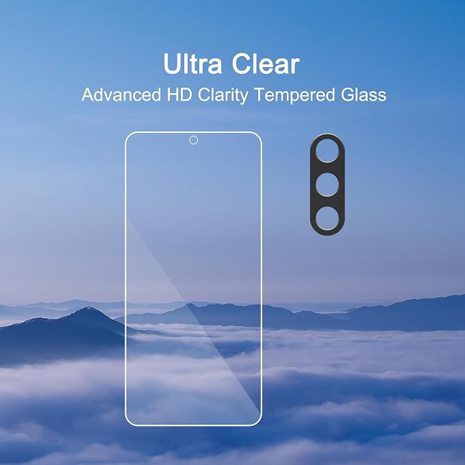 Ailun Screen Protector + Camera Lens Protector for Galaxy S25, 3+3 Pack | Tempered Glass, Fingerprint Unlock Compatible, 0.25mm, Anti-Scratch, Case Friendly, Clear, HD - Image 4
