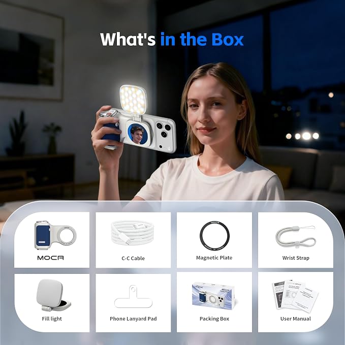 COMITOK MOCA iPhone 17 Pro Camera Grip No Need App for iOS26, Compatible iOS17 and iOS18, Fun Shot Magnetic Grip for Phone Native Camera with Anti-Drop Detachable Remote and Convenient Keychain Hook - Image 8