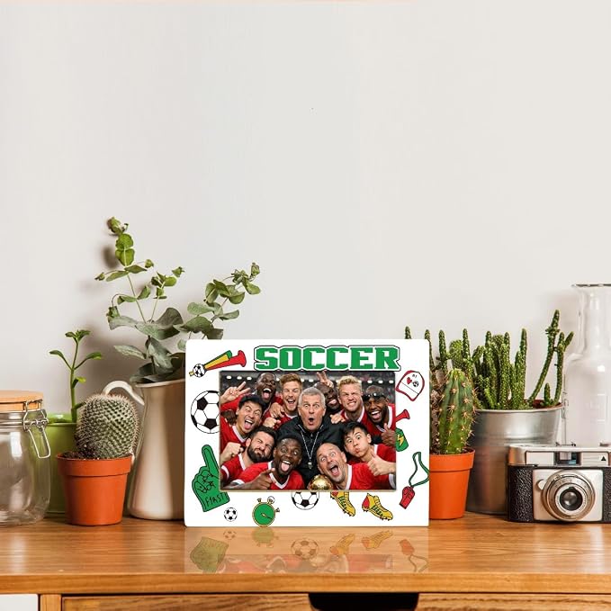 Soccer Picture Frame, Sports Themed Photo Frame for 4x6 Inches Photos, Tabletop Display Frames for Team Players and Coaches, Gift to Soccer Fans, Home Office Decor - Image 5
