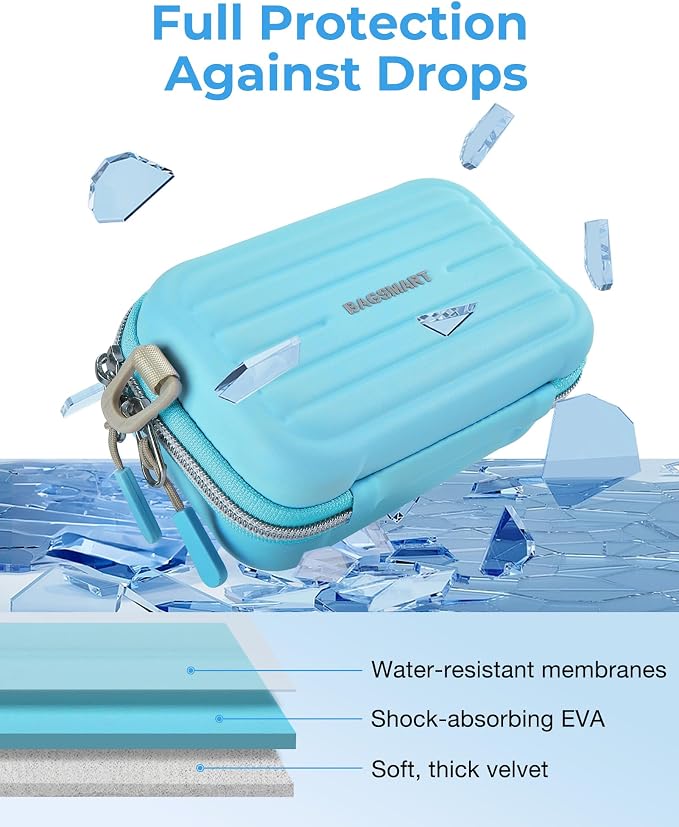 BAGSMART Digital Camera Case, Small Camera Bag with 2 Carrying Ways, Blue | Lightweight Camera Sling Bag for Canon Powershnot ELPH 180/190/Sony DSCW800/DSCW830, Waterproof & Protective - Image 3