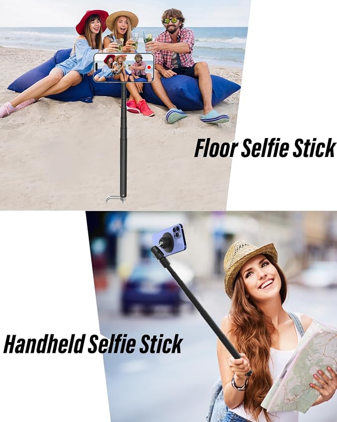 Golf Monopod Selfie Stick for Magsafe - 60" Magnetic Phone Holder Stand for Golf Tripod, Training Aid, Record Swing, Alignment Rod Mount for iPhone 17 Pro Max 16 15 14 13 12 Air, All CellPhones - Image 6