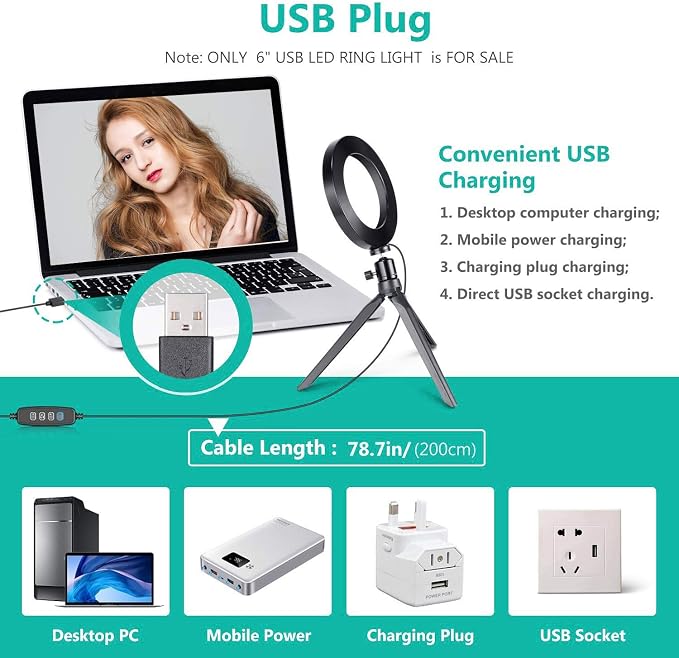 Ring Light OEBLD Dimmable with 3 Light Modes & 10 Brightness Level 360° Rotae LED Ring Fill Lights for Phone Live Stream Makeup YouTube Video Shooting (C(10'' Ring Light with Clip)) - Image 5