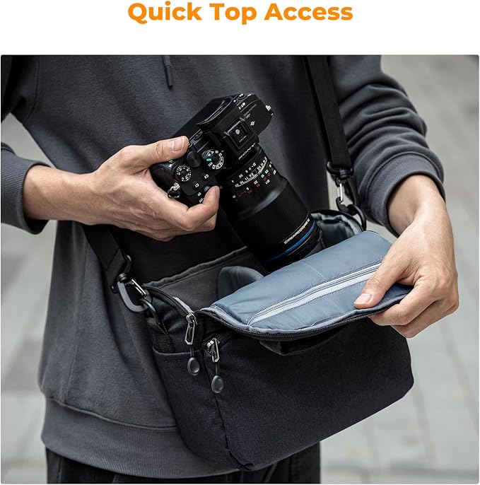 K&F CONCEPT Camera Sling Bag Small Crossbody Case | For DSLR/SLR Camera, Cute & Compact, Shoulder Photography Bags, Compatible for Canon/Nikon/Sony, BS09 - Image 4