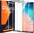 3 Pack Galaxy S10 Screen Protector, HD Clear Tempered Glass, Fingerprint Unlock, 3D Curved, Scratch Resistant, No Bubble for Samsung Galaxy S10 5G Glass Screen Protector by Unknown