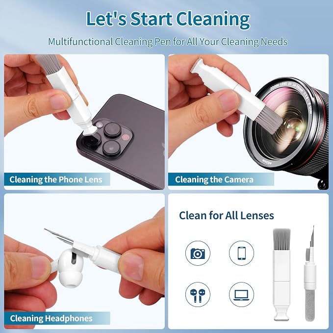 Keyboard Cleaner, Multi-Function Cleaning Kit for MacBook, Laptop, Computer | Includes Screen Spray, Microfiber Wipe, Tech Brush, Works on Airpod, Tablets, Earbuds, Pc Accessories, Electronic Screen - Image 6