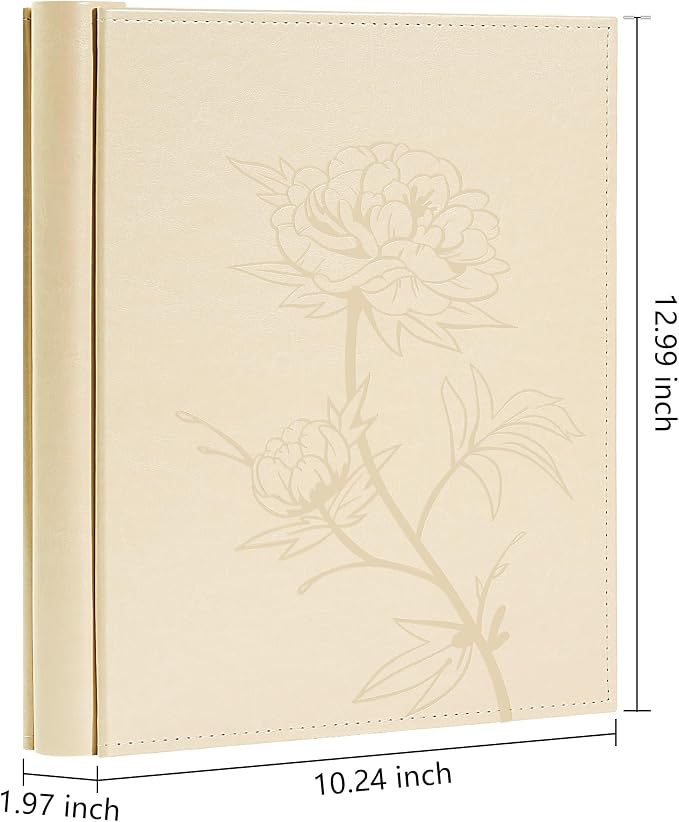 Vienrose 4x6 Photo Album Holds 400 Photos Vegan Leather Beige | Vertical pockets, Beige, Large capacity, Family Wedding Baby Travel - Image 2