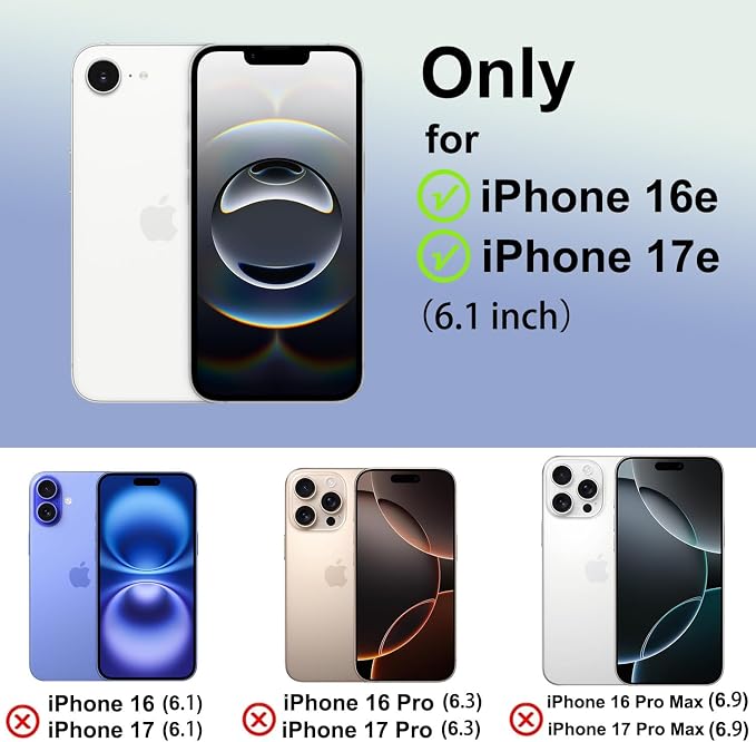 for iPhone 17e Case & iPhone 16e Case with 2X HD Screen Protector & Slide Camera Cover & Rotated Ring Kickstand, Rugged Heavy Duty Protective Phone Case for iPhone 17e/16e 6.1 inch, Blue - Image 2