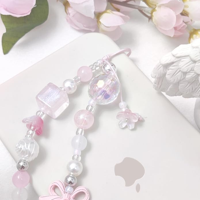 cioatu Phone Charms Cute Cherry Butterfly Cell Phone Lanyard Strap Wrist Strap for Bag Airpods Camera Pendants Decor - Image 4