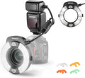 NEEWER RF1-S Marco Ring Flash Light Compatible with Sony Camera, 76Ws GN15 5600K TTL Lighting, 1-1/128 Output Front/Rear Curtain Sync Color Gels Lens Adapter Rings for Macro Photography Studio Photo by Neewer