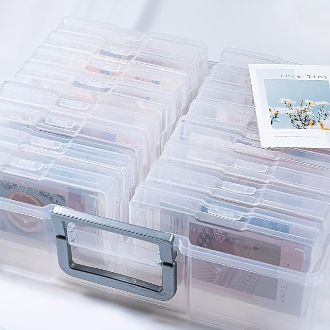 novelinks Photo Storage Box and 16 Inner 4" x 6" Photo Storage Containers | 1Pack Clear, Photo Albums 4x6 Pictures, Photo Organizers and Storage, Card Game Storage, Task Boxes for Special Education - Image 6