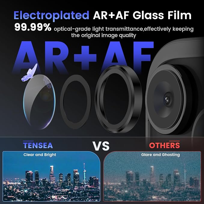 Tensea Camera Lens Protector for iPhone 16 Pro Max/16 Pro/15 Pro Max/15 Pro | Metal Aluminum Alloy Tempered Glass Cover Camera Screen Protector Accessories, Case Friendly - Image 3