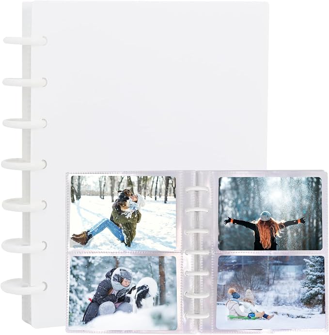 Photo Album 4x6 Photos, 80 Pockets Hard Cover Small Mini Capacity Pictures Album for Family Wedding Anniversary Baby Vacation (White) by Tugle