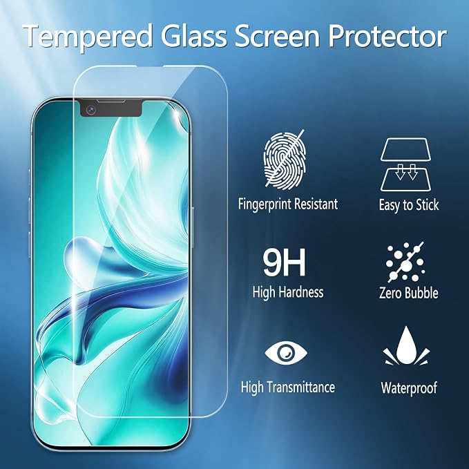 2 Pack Tempered Glass Screen Protector for iPhone 13 Pro Max | with 2 Pack Camera Lens Protector, Anti Scratch, Bubble Free, Case Friendly - Image 3