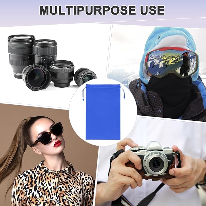 M METERXITY Ski Goggle Bag, Soft Microfiber Pouch Protective Storage Bags Case with Drawstring for Snow Goggles/Camera Lenses - Image 6