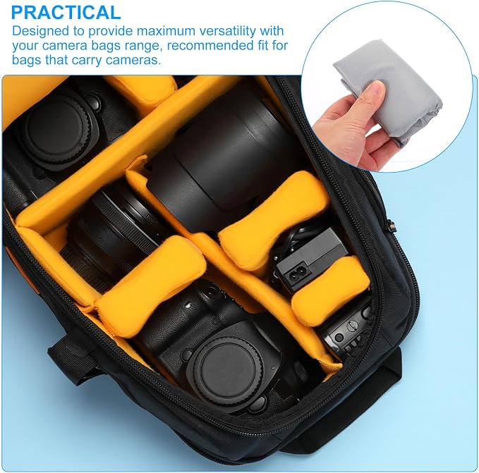 PATIKIL Camera Bag Divider, 5Pcs 5.71"x3.94"x0.39" Shockproof Camera Bag Inserts Separator Pad Protective Lens for Nikon Camera DSLR Protect Bag Organizer Universal Divider Cushion, Gray - Image 5