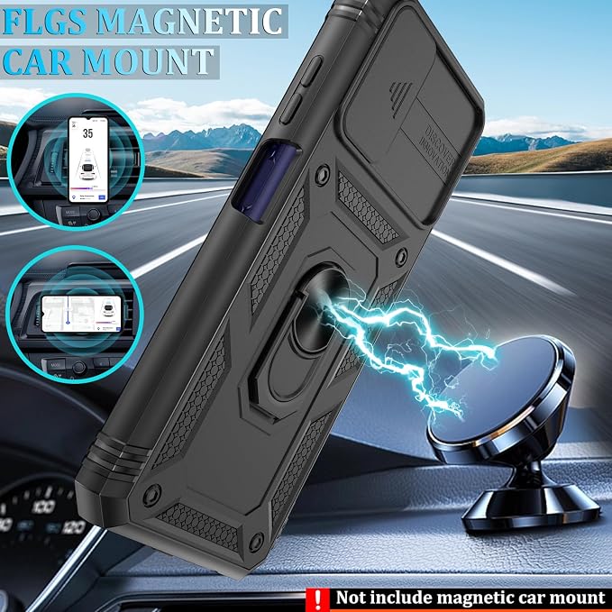 Gritup for Galaxy A03S Phone Case Military-Grade Shockproof with Kickstand | with 2 PCS Screen Protector, Slide Camera Cover, Heavy Duty Outdoor Protection Funda para Galaxy A03s Cover-Black - Image 6