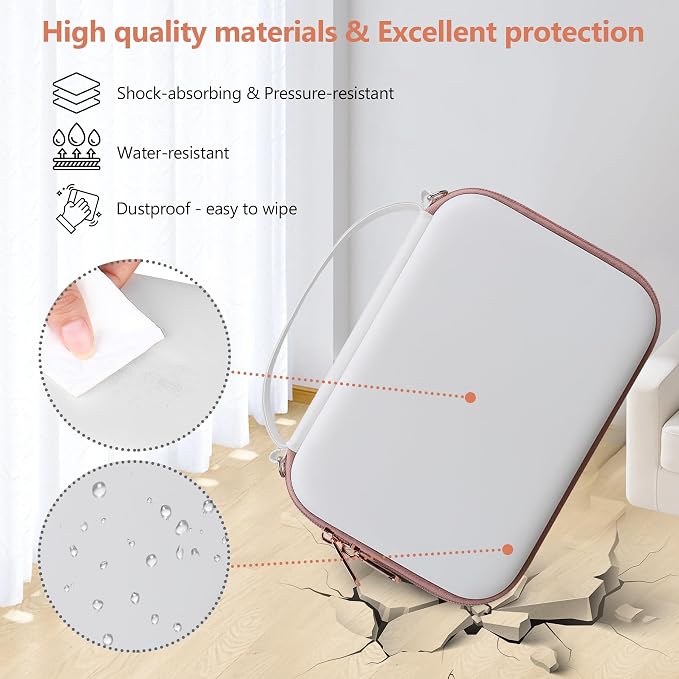 Hard Travel Case for Sony ZV-1F / ZV-1 / ZV-1 II Digital Camera, Protective Cases Bag Fits Vlogger Accessory Kit Tripod, Microphone, LED Video Light, Extra Zipper Pocket fit Battery Pack, White - Image 4