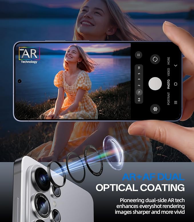 HelloDeere for Samsung Galaxy S26 Ultra Camera Lens Protector, Military-Grade 9H+ Tempered Glass with AR Optical Tech HD Anti-Glare Anti-Scratch Metal Individual Ring Easy Install Case Friendly,Silver - Image 4