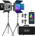 GVM RGB LED Video Light with Lighting Kits, 680RS 50W Led Panel Light with Bluetooth Control, 2 Packs Photography Lighting for YouTube Studio, Video Shooting, Gaming, Streaming, Conference by GVMGreatVideoMaker