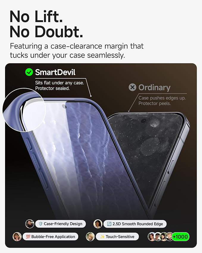 SMARTDEVIL 3 Pack Tempered Glass for Google Pixel 11 Screen Protector | HD Clear, Fingerprint Unlock, Military-Grade Shatterproof Protection, Anti-Shatter, Bubble-Free, Case Friendly, Easy Install - Image 6
