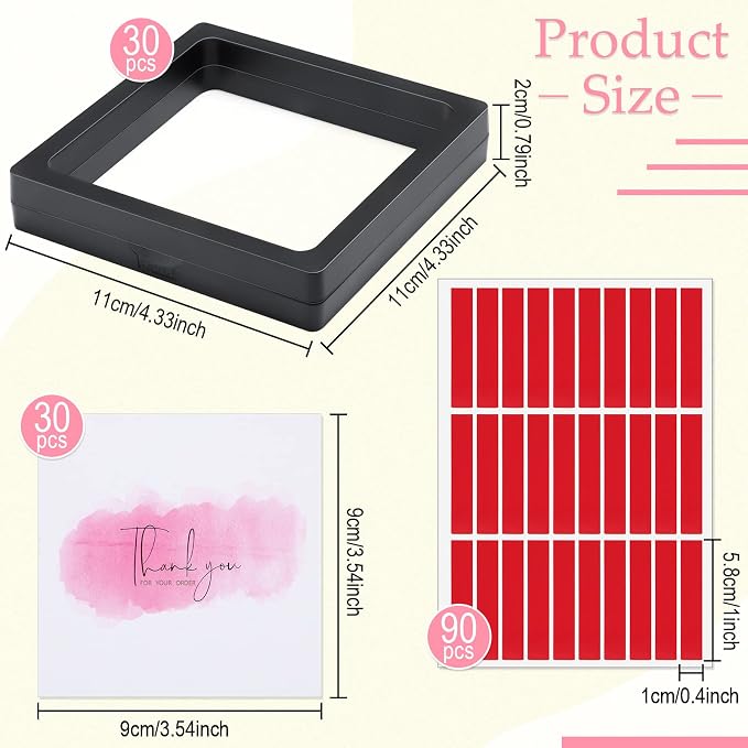 meekoo 30 Pcs Press on Nail Packaging Box with 90 Pcs Adhesive Double Sided Tape Artificial Nail Display Case Storage Container Box Acrylic Packaging Organizer for Art Home Salon(Black) - Image 2