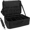 Relavel Makeup Case Extra Large Makeup Bag for Women Travel Makeup Artist Box Nail Polish Cosmetic Brush Storage Organizer with Adjustable Plastic Dividers Black by Relavel