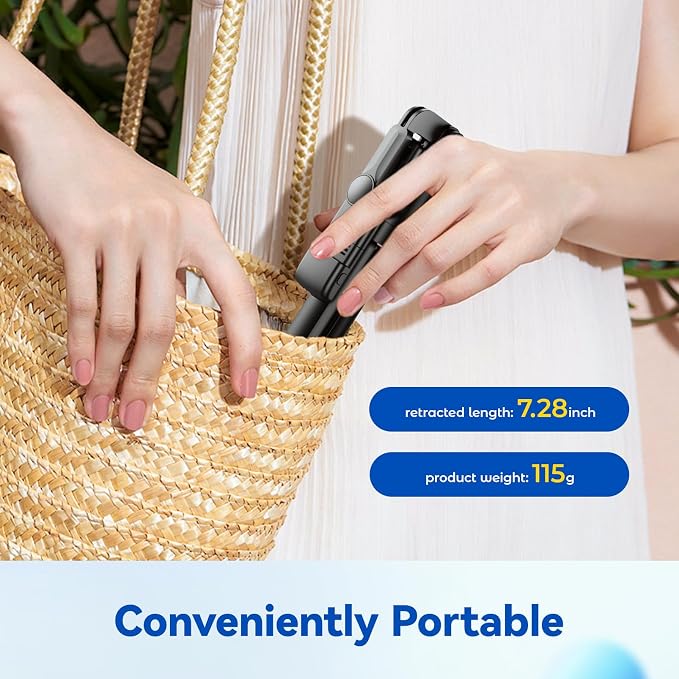 Selfie Stick Tripod with Light, Retractable Selfie Stick Tripod with Wireless Remote Control, for Photograph, Live Streaming, Video Recording, Compatible with 4-7'' Smartphone - Image 8
