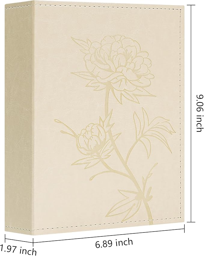 Vienrose 4x6 Photo Album Holds 200 Photos Vegan Leather Cover | Horizontal pockets, Beige, Large capacity, Family Wedding Baby Travel - Image 2