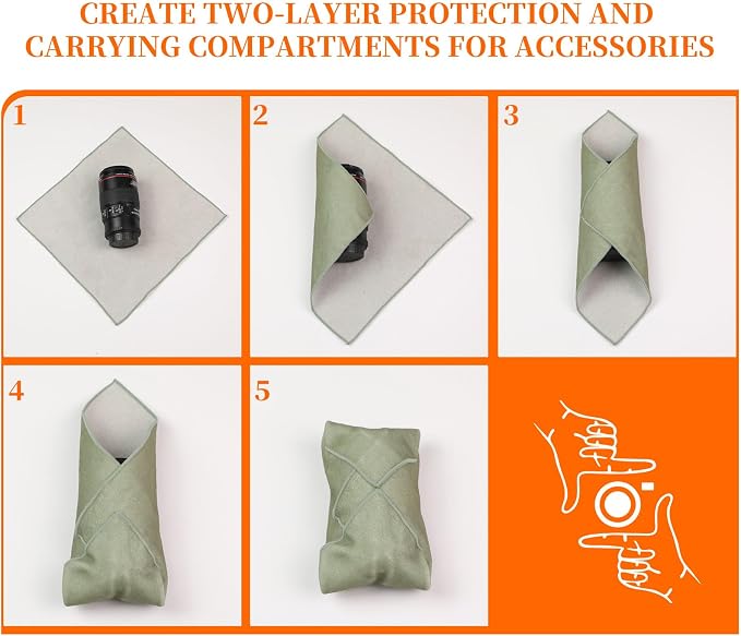Self-Adhesive Camera and Lens Protective Wrap, Green, 13.8 x 13.8 in | Soft Wrap Protects Cameras, Lenses, Phones and Gear from Scratches and Bumps in Storage, Camera Bags or on the Go - Image 6
