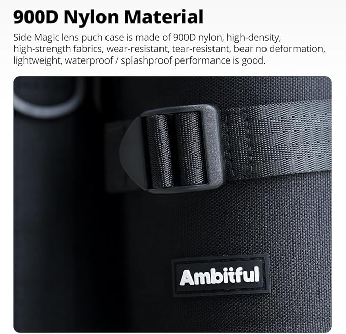 Ambitful 3.15 × 6.10 in Thick Camera Lens Pouch Case, Protection Lens bag | Water/Dust/Shock Lens Pouch for DSLR Camera Lens Compatible Below 3.15 × 6.10 in Sony, Nikon,Canon,Fujifilm,Tamron Lenses - Image 2