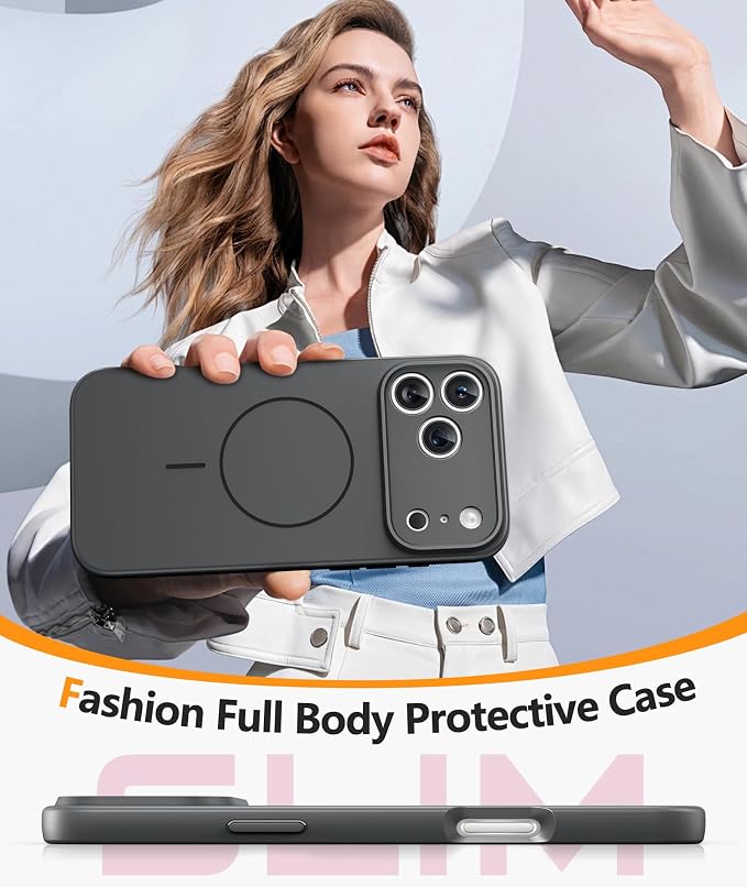FNTCASE for iPhone 17 Pro Max Case, Fit for Magsafe, Screen Protector | Full Camera Protection, Integrated Silicone, 14FT Military Grade Drop Proof, Shockproof Protective Phone Cover, Full Gray - Image 7