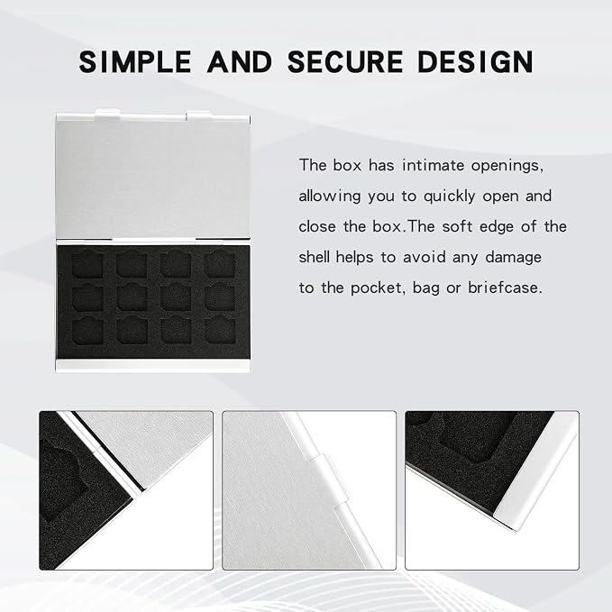 Aluminum SIM Card Case, 24Slots Ultrathin SIM Card Holder, Fit for 24 Micro sim Card, Silver - Image 6