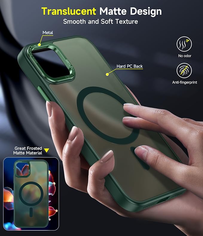 LeYi for iPhone-11 Phone Case Green Compatible with MagSafe Magnetic[ Screen Protector X2 + Camera Cover X2]Funda Para ipone 11case Military Grade Protective Cover Cases for i Phone 11 iphone11,Green - Image 2