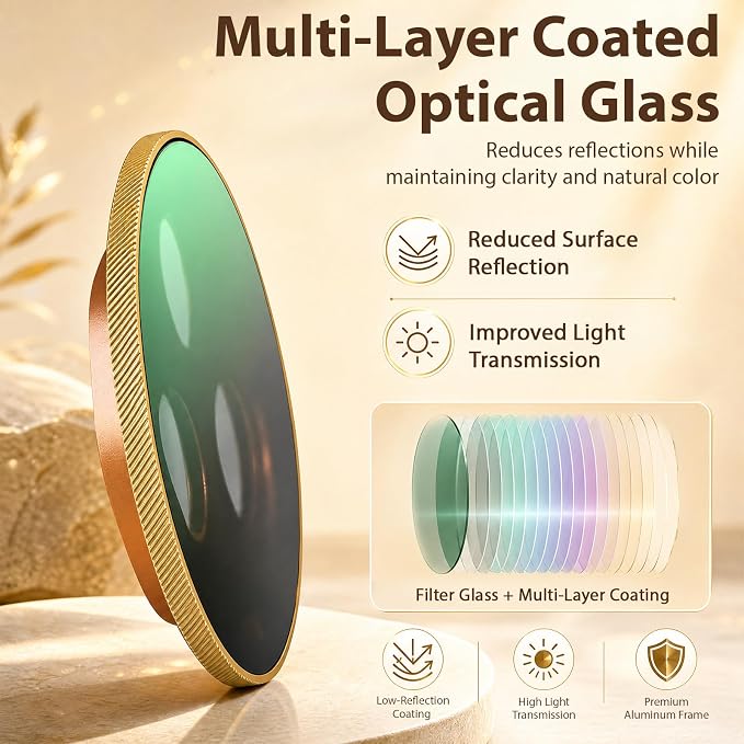 VND2-32 Lens Filter for iPhone 17 Pro, Orange Gold | Variable ND filter controls exposure from ND2 to ND32 for outdoor video; quick-install design for iPhone photos and filming. - Image 4