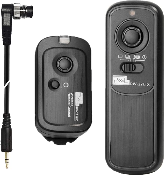 Pixel Camera Remote Shutter Release RW-DC0 for Nikon Wireless 2.4GHz 262ft | For Nikon Z8 Z9 D3 D4 D5 D800 D850 D800E D810A D810 D700 D500 D300 D300s D200 F100 F90 F90X F6 F5 D1X D2H MC-30A MC-36A by Pixel