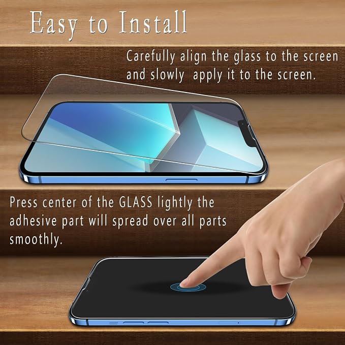 2+2 Pack Screen Protector for iPhone 13 Pro Max Tempered Glass Film | with Camera Lens Protector, Anti Scratch, Bubble Free - Image 4