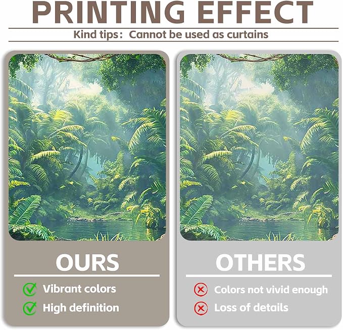 Fabric 7x5ft Jungle Forest Photography Backdrop Rainforest Banner | Tropical Natural Scenery River Background, Summer Adventure Party Decorations, Kids Adult Photo Props, Polyester, Grommets - Image 4