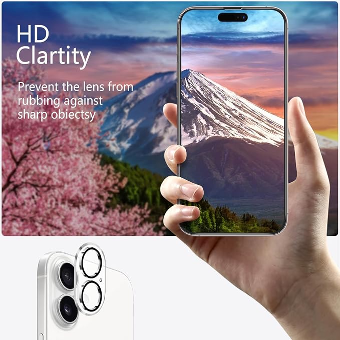 3 Pack Privacy Screen Protector for iPhone 16 +3 Pack Camera Lens Protector with Tempered Glass,Sensitive Touch and Screen Protection - Image 8