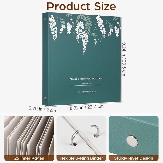 Ciieeo Pressed Dried Flowers Pocket Organizer Pouch Travel Photo Albums Loose-leaf Dried Flower Storage Floral Preservation Album Dried Flowers Holder Album Scrapbook Holder Storage Bags - Image 3