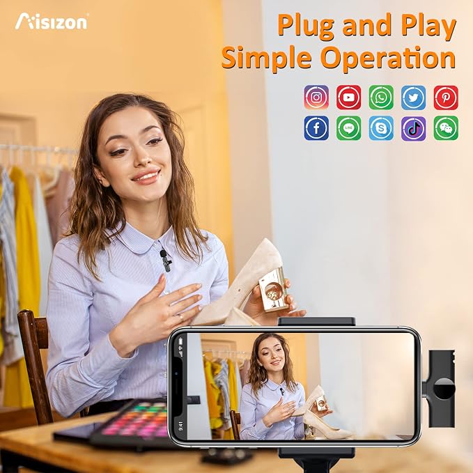 Wireless lavalire Microphone, Clip on Microphones, Hi-Fi Audio, Wireless Mic A3, for iPhone 7-14, Laptop, Zoom Meeting, Video Recording, tiktok - Image 3