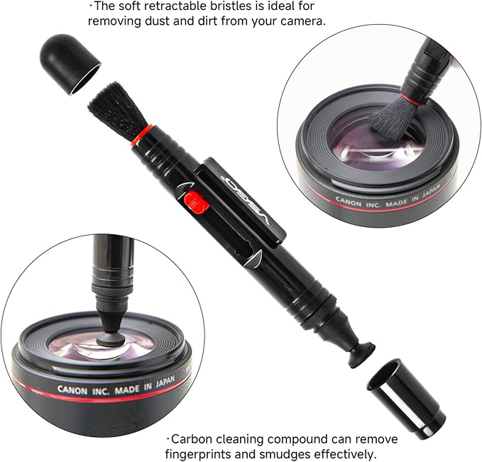 VSGO DKL-20F Sensor Cleaning Kit for Full Frame Cameras (24mm) | Compatible with Canon, Nikon, Sony, Pentax & DSLR, All-in-One Camera Cleaning Kit Including Swabs, Lens Pen, Air Blower, Etc. - Image 3