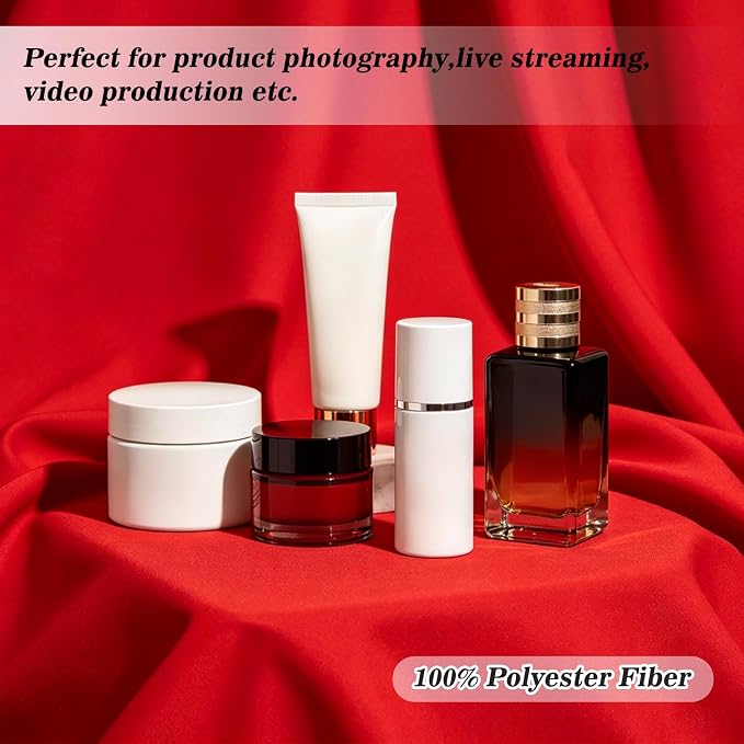 Red Photography Backdrop for Photoshoot, 10x10 Ft Polyester Photo Backdrop Curtains, Red Backdrops Screen for Photo Studio, Video, Content Creators, Birthday Parties Background - Image 5